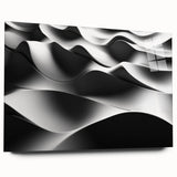 Modern Monochrome Abstract Wall Art – Bold Black and White Waves