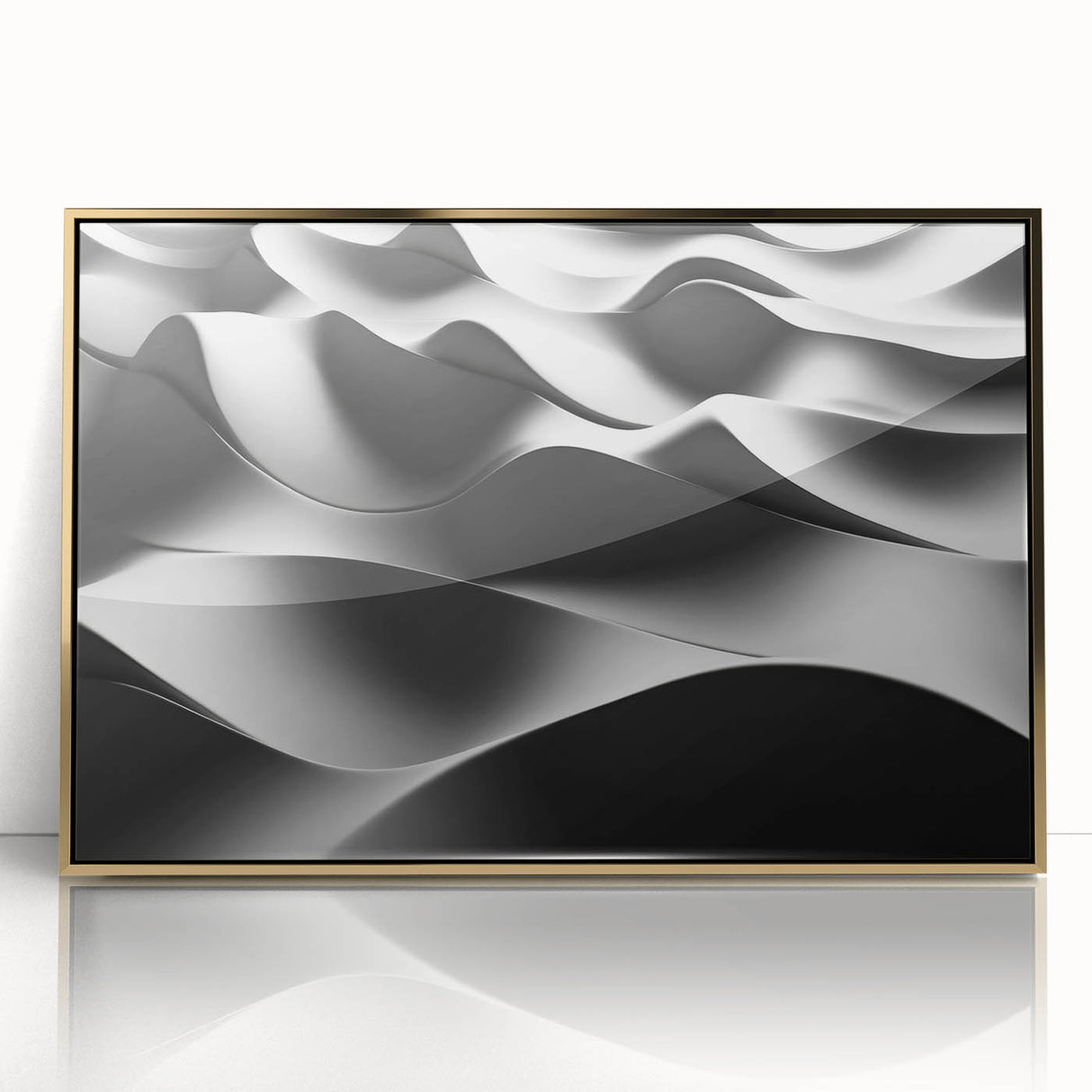 Modern Monochrome Abstract Wall Art – Bold Black and White Waves