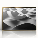 Modern Monochrome Abstract Wall Art – Bold Black and White Waves