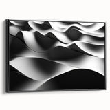 Modern Monochrome Abstract Wall Art – Bold Black and White Waves