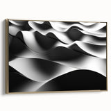 Modern Monochrome Abstract Wall Art – Bold Black and White Waves