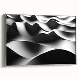 Modern Monochrome Abstract Wall Art – Bold Black and White Waves