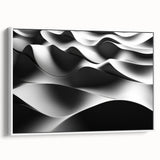 Modern Monochrome Abstract Wall Art – Bold Black and White Waves