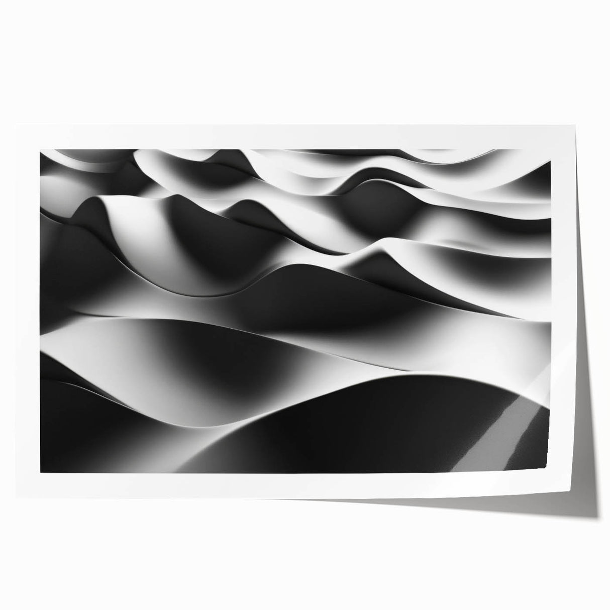 Modern Monochrome Abstract Wall Art – Bold Black and White Waves