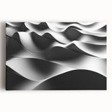 Modern Monochrome Abstract Wall Art – Bold Black and White Waves