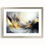 Elegant Luxury Abstract Painting – Black, Gold & Silver Wall Art
