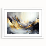 Elegant Luxury Abstract Painting – Black, Gold & Silver Wall Art