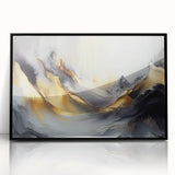 Elegant Luxury Abstract Painting – Black, Gold & Silver Wall Art