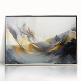 Elegant Luxury Abstract Painting – Black, Gold & Silver Wall Art