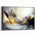 Elegant Luxury Abstract Painting – Black, Gold & Silver Wall Art