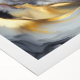 Elegant Luxury Abstract Painting – Black, Gold & Silver Wall Art