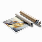 Elegant Luxury Abstract Painting – Black, Gold & Silver Wall Art