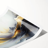 Elegant Luxury Abstract Painting – Black, Gold & Silver Wall Art