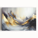 Elegant Luxury Abstract Painting – Black, Gold & Silver Wall Art