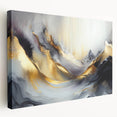 Elegant Luxury Abstract Painting – Black, Gold & Silver Wall Art