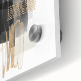 Abstract Geometric Framed Art – Minimalist Wall Art in Black & Gold