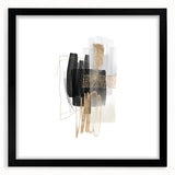 Abstract Geometric Framed Art – Minimalist Wall Art in Black & Gold