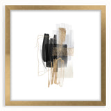 Abstract Geometric Framed Art – Minimalist Wall Art in Black & Gold