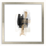 Abstract Geometric Framed Art – Minimalist Wall Art in Black & Gold