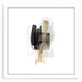 Abstract Geometric Framed Art – Minimalist Wall Art in Black & Gold