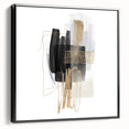 Abstract Geometric Framed Art – Minimalist Wall Art in Black & Gold