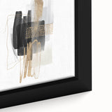 Abstract Geometric Framed Art – Minimalist Wall Art in Black & Gold