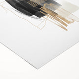 Abstract Geometric Framed Art – Minimalist Wall Art in Black & Gold