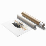 Abstract Geometric Framed Art – Minimalist Wall Art in Black & Gold