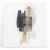 Abstract Geometric Framed Art – Minimalist Wall Art in Black & Gold