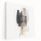 Abstract Geometric Framed Art – Minimalist Wall Art in Black & Gold