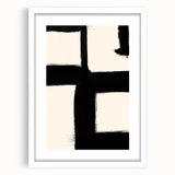 Minimalist Black and White Abstract Wall Art - Modern Canvas Print