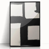 Minimalist Black and White Abstract Wall Art - Modern Canvas Print