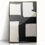 Minimalist Black and White Abstract Wall Art - Modern Canvas Print