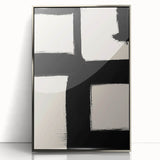 Minimalist Black and White Abstract Wall Art - Modern Canvas Print