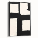 Minimalist Black and White Abstract Wall Art - Modern Canvas Print