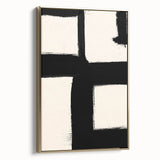 Minimalist Black and White Abstract Wall Art - Modern Canvas Print