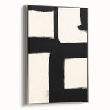 Minimalist Black and White Abstract Wall Art - Modern Canvas Print