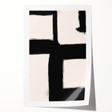 Minimalist Black and White Abstract Wall Art - Modern Canvas Print
