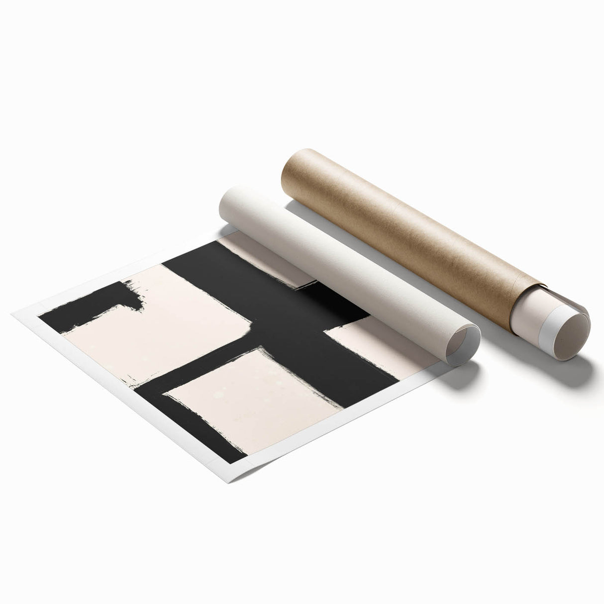 Minimalist Black and White Abstract Wall Art - Modern Canvas Print