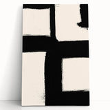 Minimalist Black and White Abstract Wall Art - Modern Canvas Print