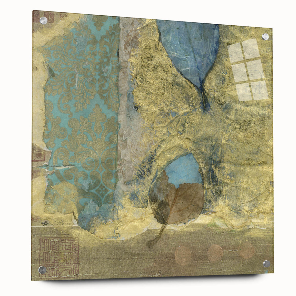 Modern Abstract Canvas Prints – Elegant Gold & Aqua Textured Art