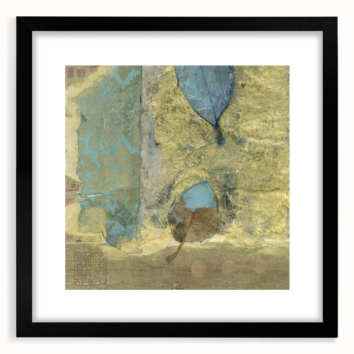 Modern Abstract Canvas Prints – Elegant Gold & Aqua Textured Art