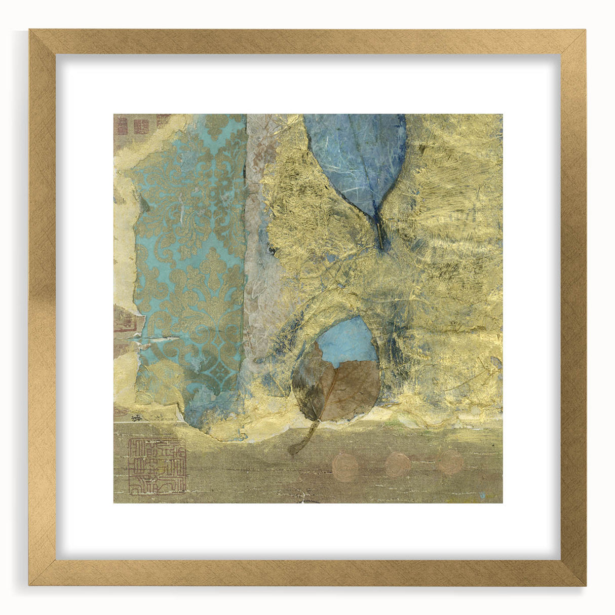 Modern Abstract Canvas Prints – Elegant Gold & Aqua Textured Art