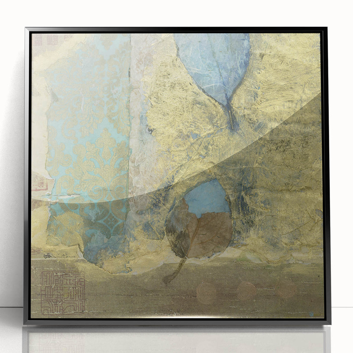 Modern Abstract Canvas Prints – Elegant Gold & Aqua Textured Art