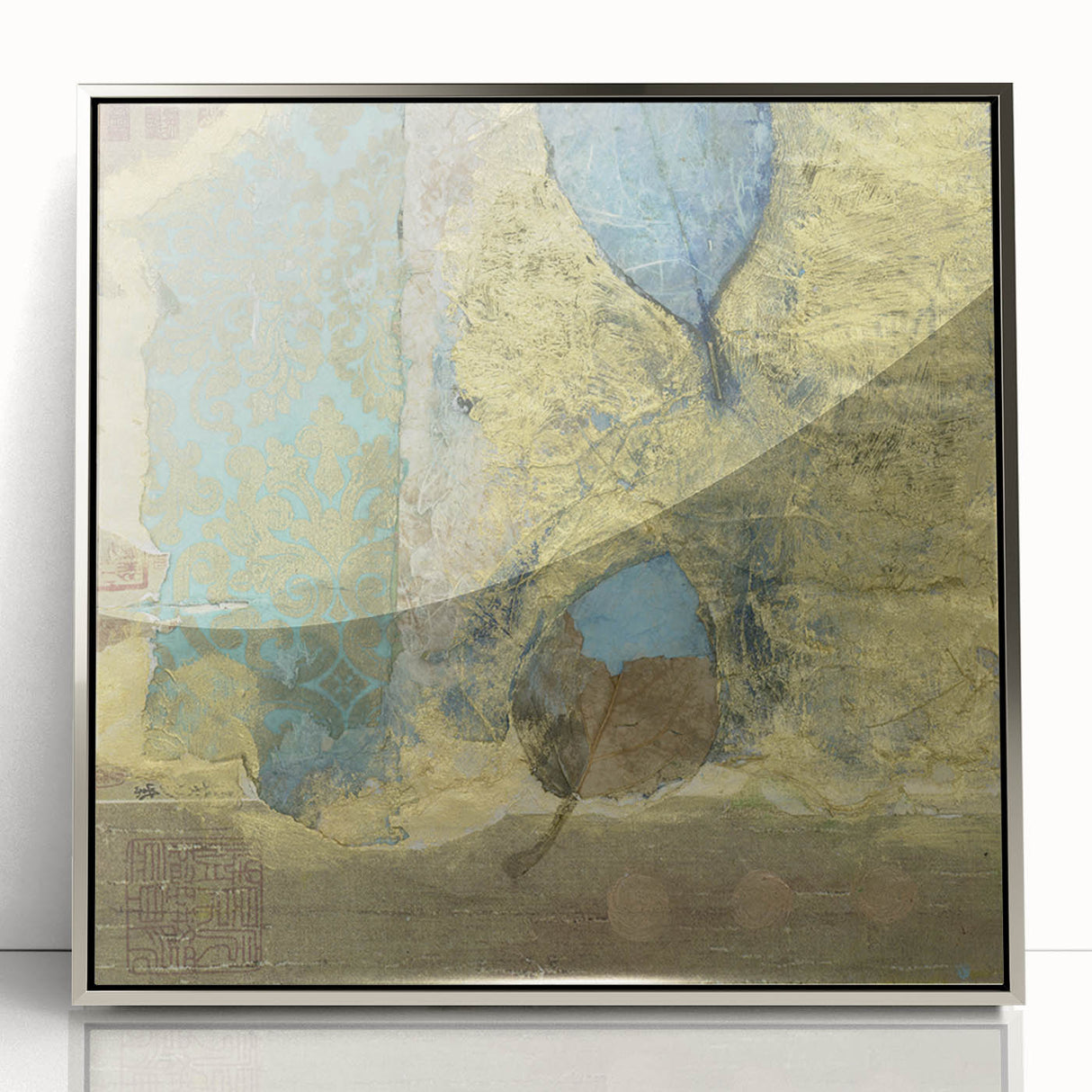 Modern Abstract Canvas Prints – Elegant Gold & Aqua Textured Art