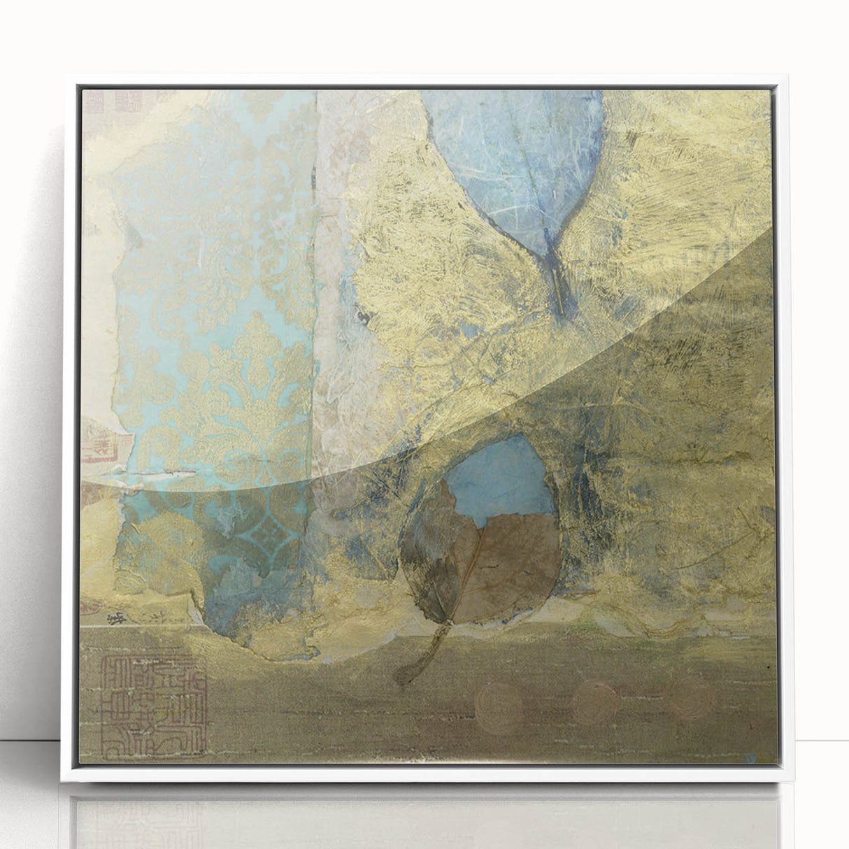 Modern Abstract Canvas Prints – Elegant Gold & Aqua Textured Art