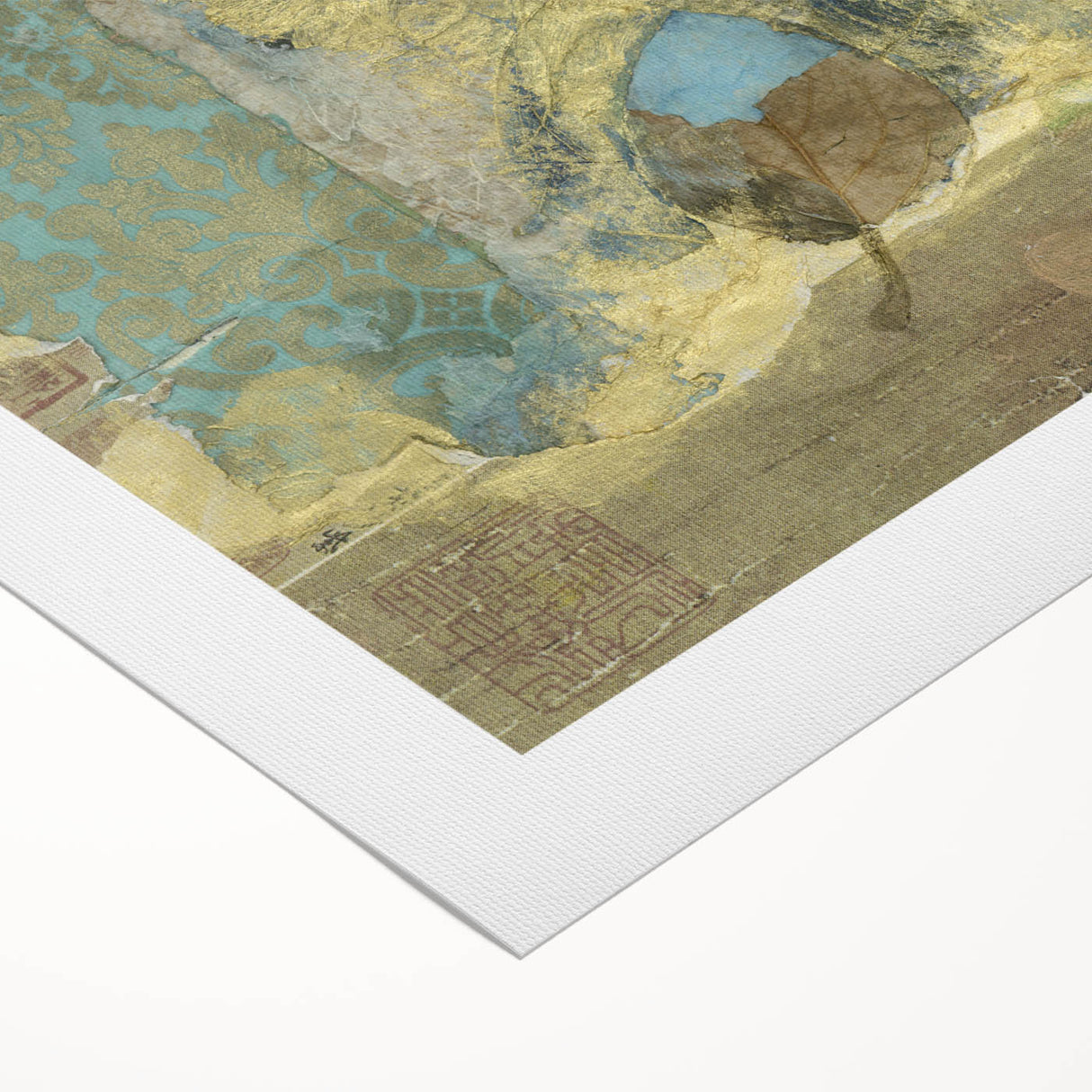 Modern Abstract Canvas Prints – Elegant Gold & Aqua Textured Art