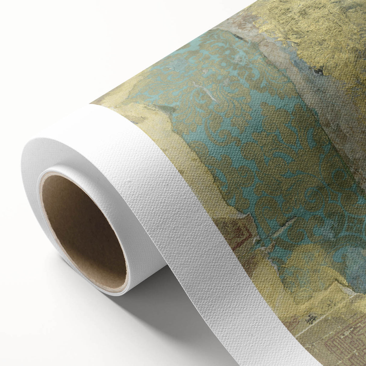 Modern Abstract Canvas Prints – Elegant Gold & Aqua Textured Art