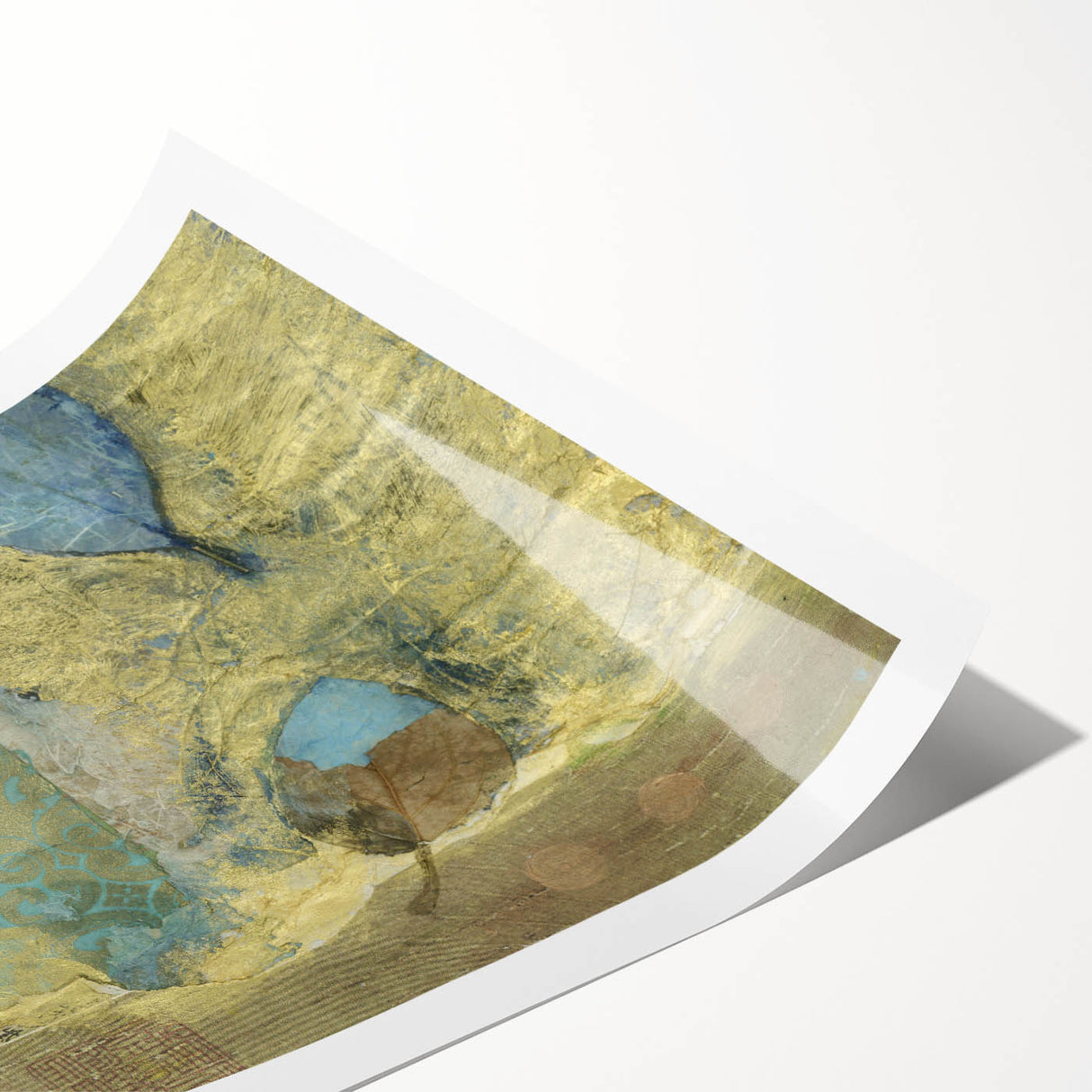 Modern Abstract Canvas Prints – Elegant Gold & Aqua Textured Art