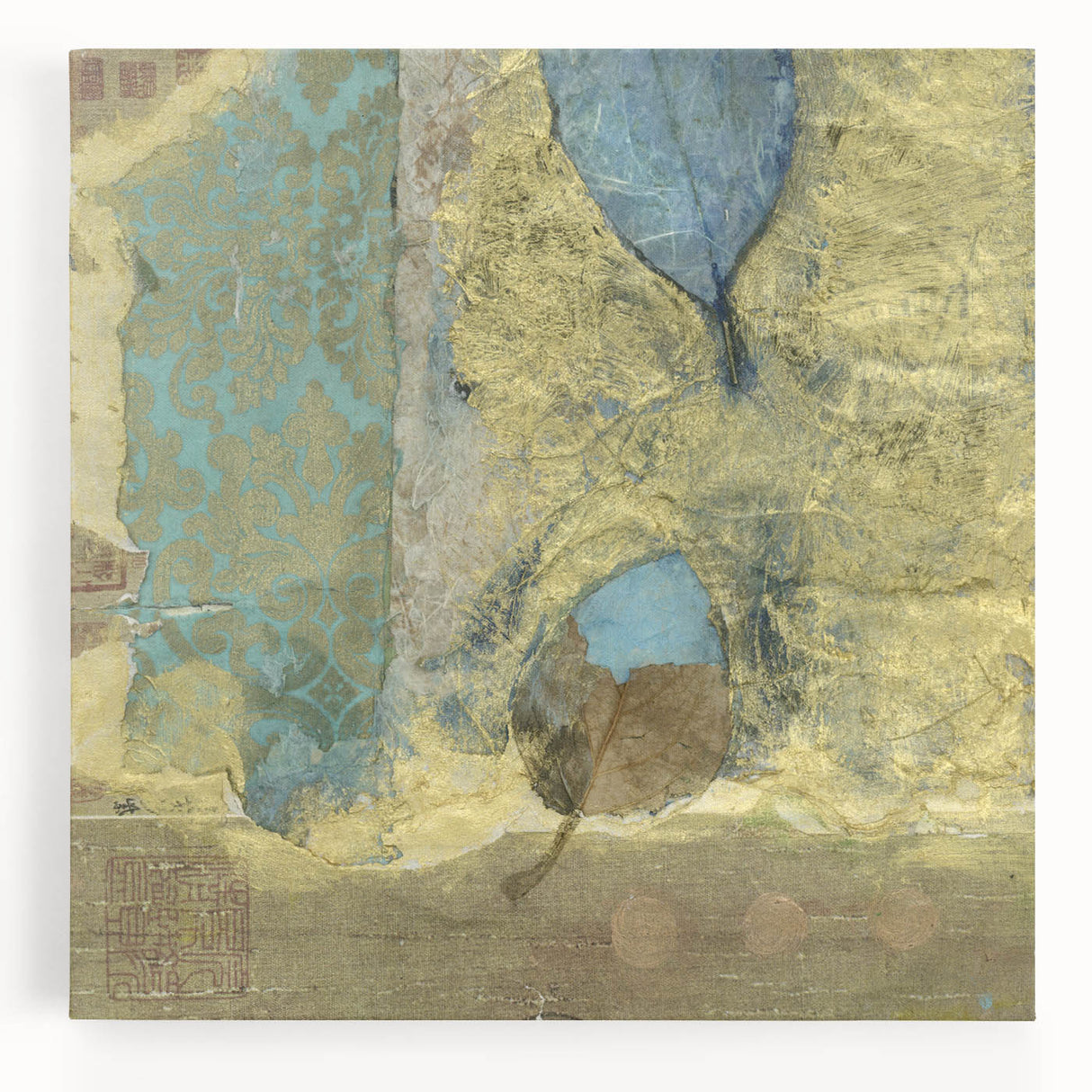 Modern Abstract Canvas Prints – Elegant Gold & Aqua Textured Art